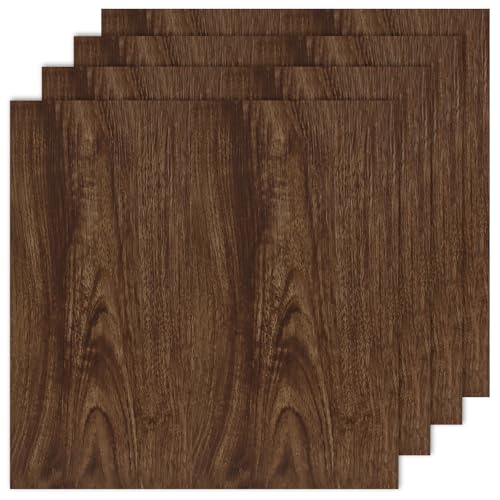 AKOLAFE 40 Sheet Vinyl Flooring 12 x 12 Peel and Stick Floor Tile Waterproof Dark Wood Vinyl Floor Tiles Clearance Self Adhesive Floor Tiles Sticky Laminate Flooring Stick on Bathroom Kitchen Basement
