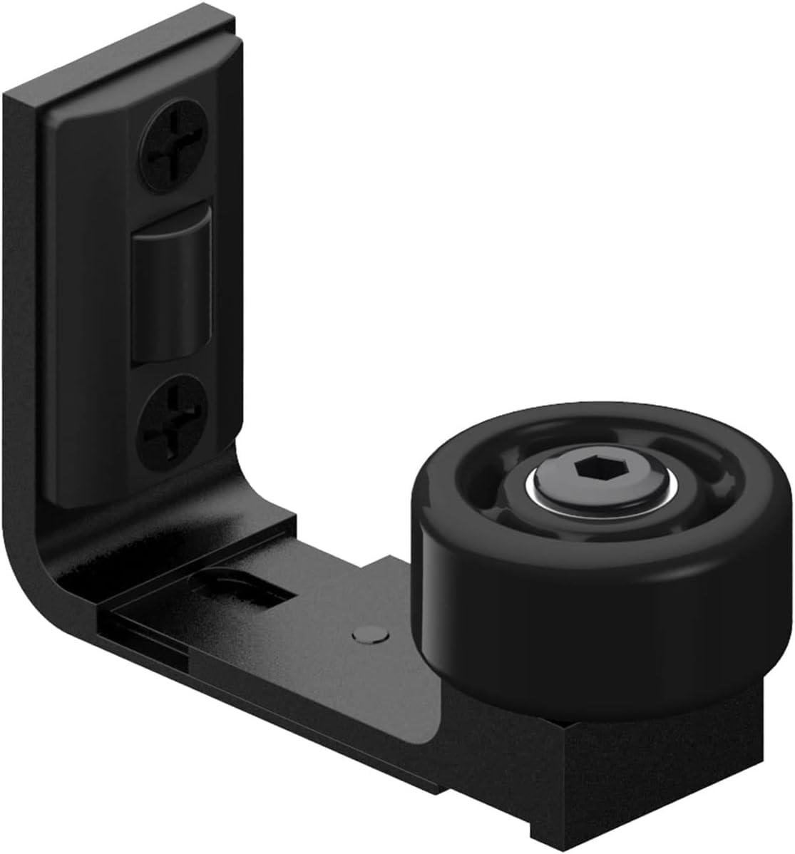 CCJH Guía de suelo ajustable para puerta corredera, soporte inferior, grosor 2,5-6 cm, negro