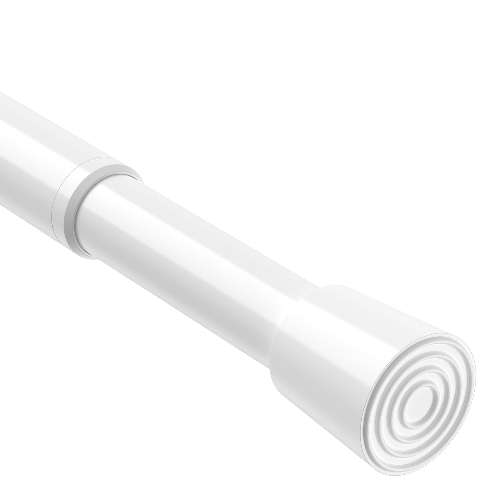 White Extendable Curtain Poles, Tension Rod 70-100cm(27-39in) Spring-Loaded No-Drilling Curtain Poles for Small Windows, Clothes Hanging, Adjustable Net Curtain Rod