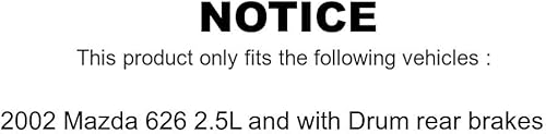 Miniatura 3 de Transit Auto - Kit de rotores de freno de disco delantero y pastillas semimetálicas para Mazda 626 2.5L 2.5L 2002 con frenos traseros de tambor