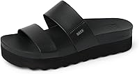 REEF Women's Cushion Vista Hi Platform Sandals - Cushion PU Footbed, Vegan Leather, 1.75" Heel for Beach-to-Street Comfort