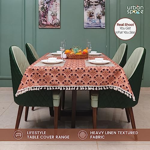 Image of Urban Space Sicilia Table Linen Collection - Premium Water & Stain Resistant Dining Table Cover for 6 Seater, Anti Skid Table Cloth for Center Table, 1 Piece (Chocolate Bouquet, 52 inchx 92 inch)