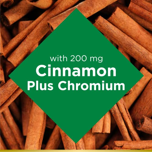 Nature's Bounty Cinnamon 2000mg Plus Chromium, Sugar Metabolism Support Supplement, 60 Capsules - Image 4