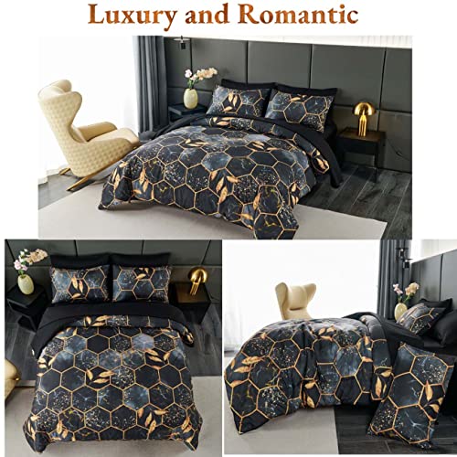 Angiyuin FULL Size, 3D Hexagon Geometric Bedding Comforter Set thumb #3