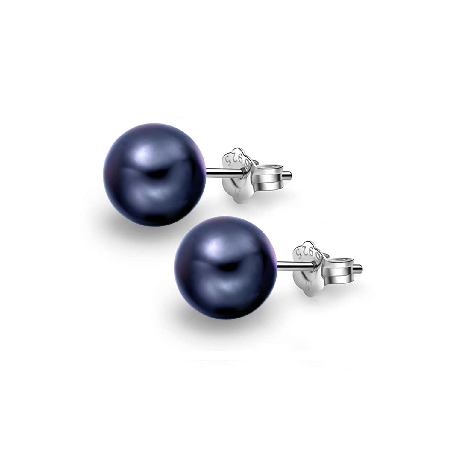 HIGHSPARK 925 Silver Classic Pearl Earrings for Women | 92.5 Sterling Silver & Brilliant Lustre Pearls | Lovely Gift for Women - Pearl Purple 8mm (B0CTYF7JJS) Amazon Price History, Amazon Price Tracker