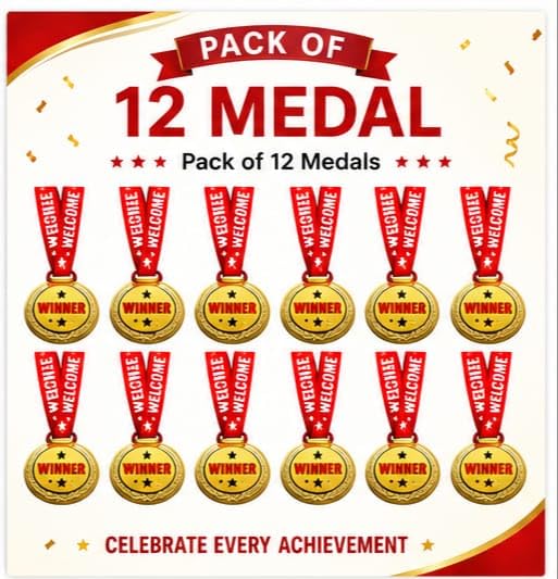 Winner Medals with Ribbon Set of 12, Medals with Unique Pattern 1st 2nd 3rd Prizes for Sports, Competitions, Party-image-1