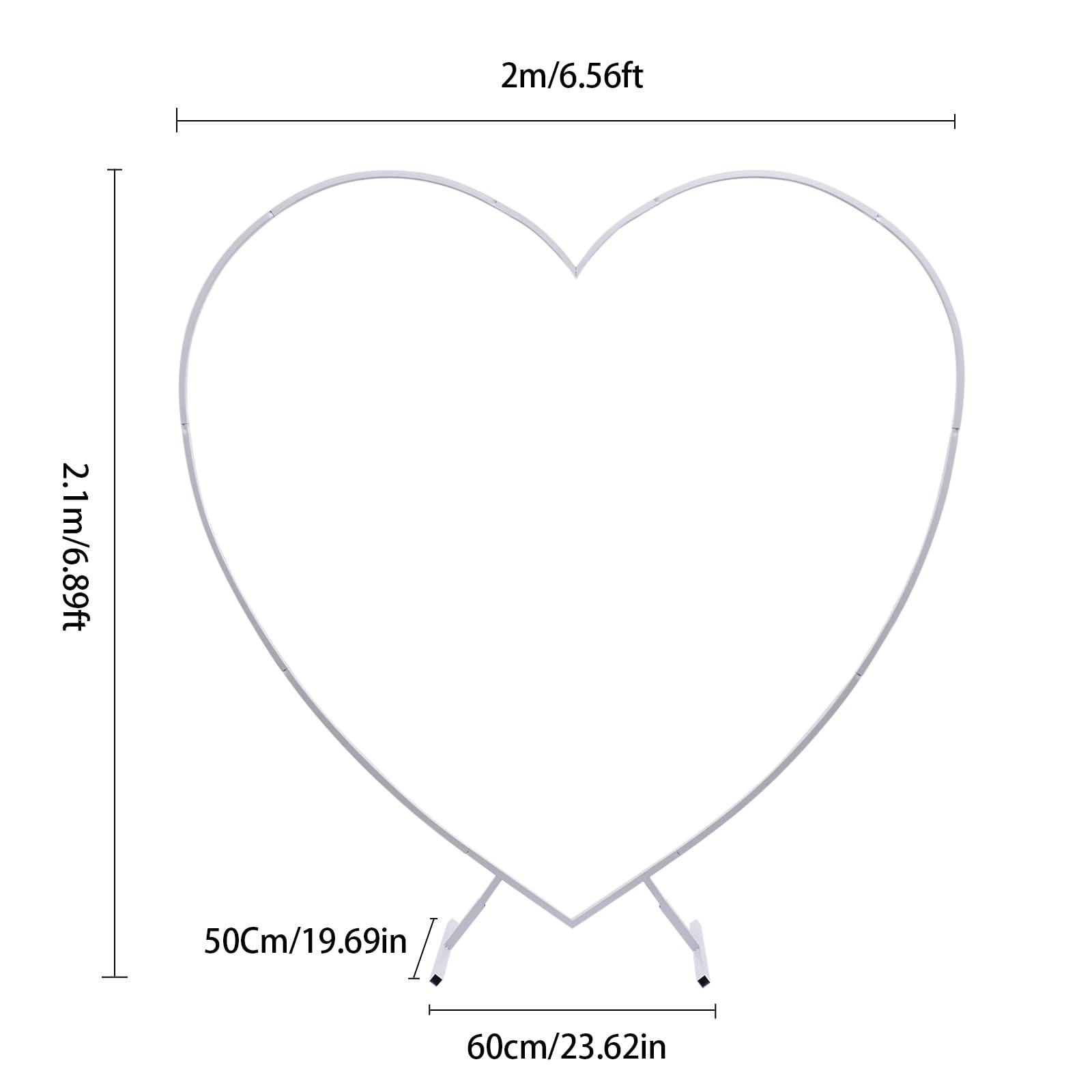 Herz Arch stehend mit Fuß,Weiß Metall Arch Kit, Hochzeit Herz Bogen Stehen,Geeignet Fotografie,Bankette,Geschäftseröffnungen,Verschiedene usw Feiertage.