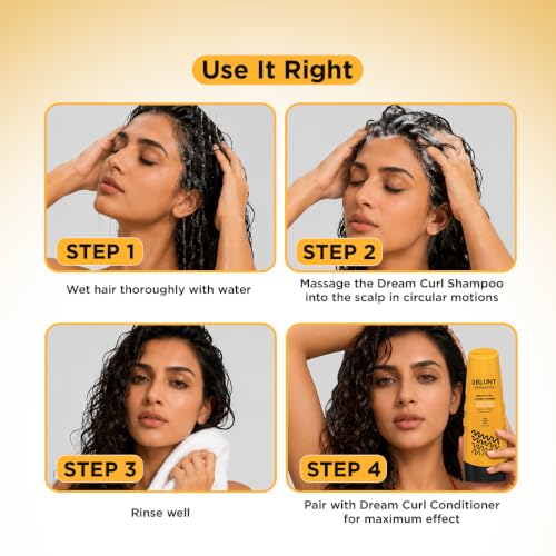 Image of BBLUNT DREAM CURL SHAMPOO - 300 ml | 3 Day Definition & Frizz Control | Coconut Water, Glycolic Acid & Curl Lock Complex | Hydrates & Moisturizes Dry, Wavy & Curly Indian Hair | SLS & Paraben Free | For Men & Women