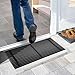Price comparison product image Nicoman BLACK Brush Strip Doormat, Heavy Duty Barrier Dirt-Trapper Aluminium Metal Door Mat
