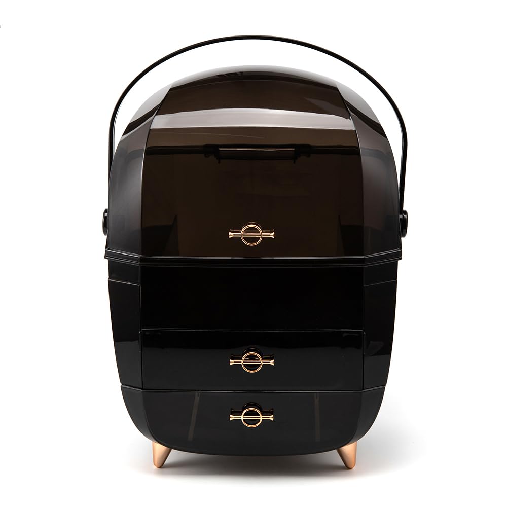 Organizador de Maquillaje,Caja de Almacenaje Organizador de Cosméticos Joyería Lápices de Labios Caja Organizadora Cuidado de la Piel Organizadores para Cómoda (Negro)