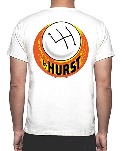 Hurst Competition Plus White T-Shirt: XL - Shifter Wheels Decal Vintage Drag Gasser