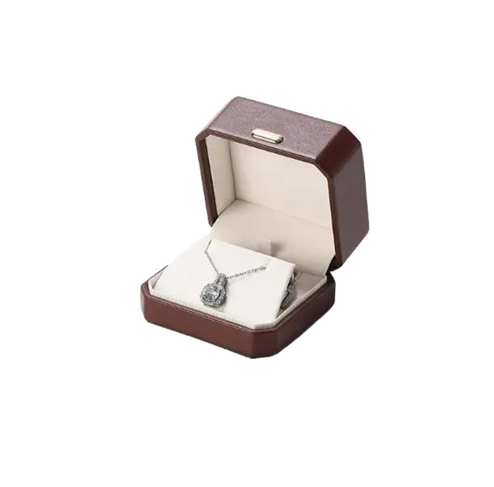 WWYYZAYC Jewelry Ring Box Leather Octagonal Earnail Necklace Pendant Bracelet Packaging(Black)