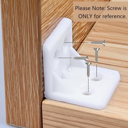 L Winkelverbinder Kunststoff, Weiß Eckwinkel Möbel Winkel 90 Grad Verstärkungsfuge L Klammern für Befestigen Reparieren Möbeln Holz (10er pack, 28 * 28mm)