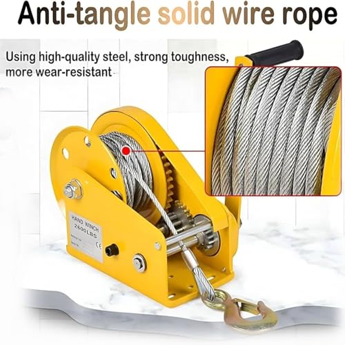 Winche manual Asixxsix 1200 lbs para remolque de barco miniatura 2