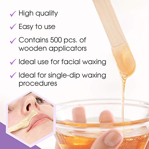 Satin Smooth Hair Waxing Small Applicators For Eyebrow, Upper Lip, Chin, Facial Hair Removal 500 Count #TOP1