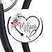 Stethoscope Tag - Floral Heart Steth - Personalized Name - Steth ID Tag