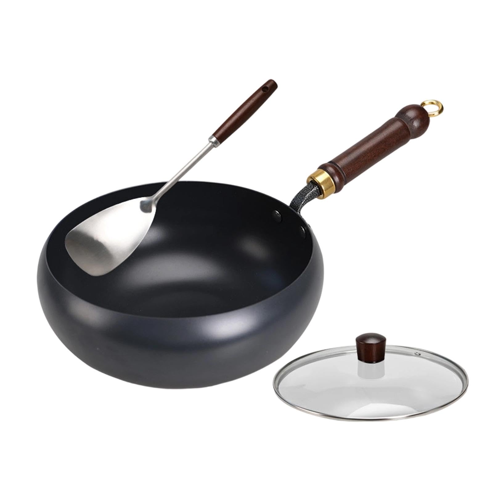Wok antiadhésif induction pour camping et dortoir avec son couvercle