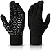 Lapeno Gants d'hiver en tricot chaud pour écran tactile pour cyclisme en plein air escalade sports pour homme et femme (Noir)