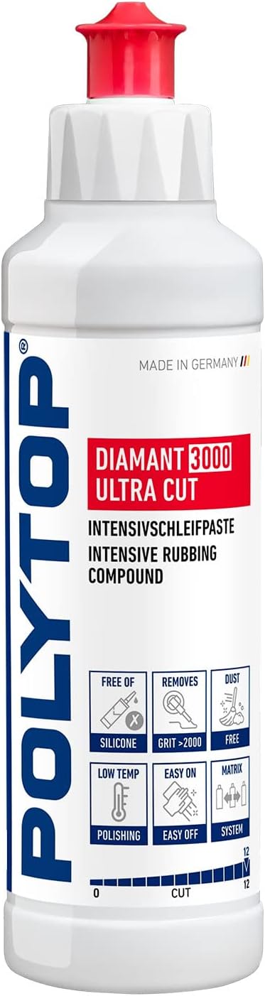 Polytop Diamond Ultra Cut 3000 Professional Intensive Abrasive Paste Abrasive Paste Polish 250 ml