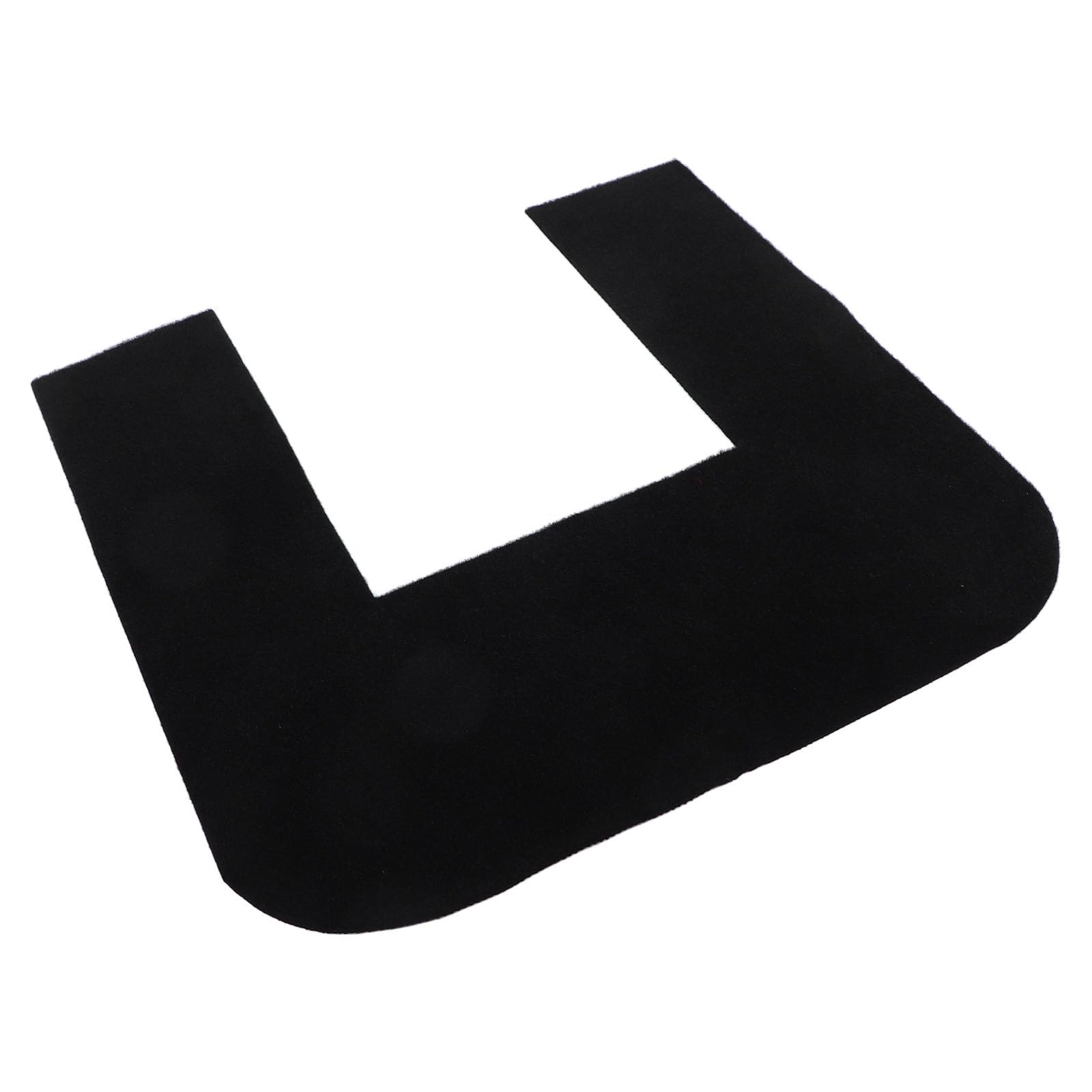 Healeved Non-Slip U Shape Toilet Mat Black Absorbent Floor Rug with Tpr Backing Washable Bathroom Pedestal Mat for Toilet and Urine Protection