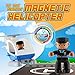Pythagoras Magnets Flying Helicopter Toy Police Set with Magnets – Policeman Toys Add on Sets for Magnetic Blocks – Magnetic Tiles Expansion Kids Educational STEM Learning Toys for Boys and Girls