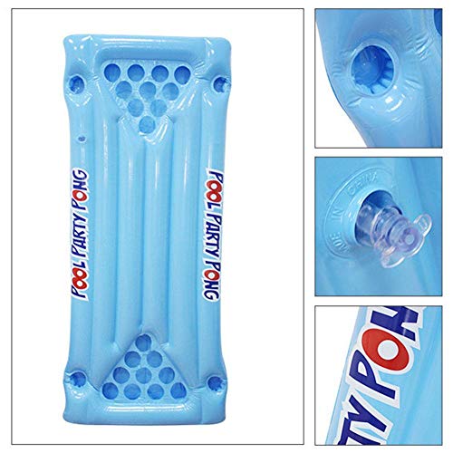 Beer Pong Table for Pool, Inflatable Floating Raft, Built-in Cooler to Store Beer