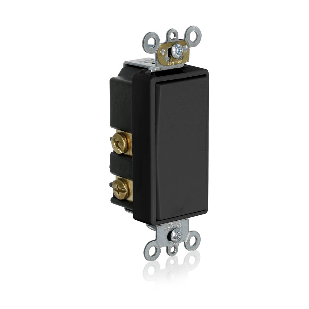 Leviton Decora Plus – 56080 – 2E Contacto Momentáneo SPST Rocker Interruptor, Negro
