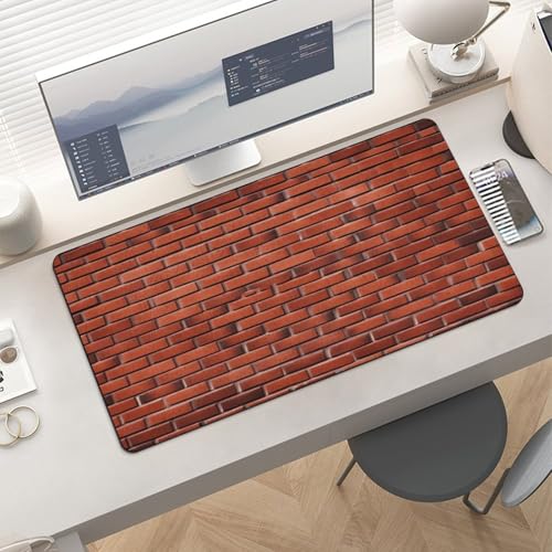 Red Brick Wall Desk Pad alfombrilla grande impermeable miniatura 6