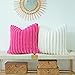 JOJUSIS Pack of 2 Faux Fur Plush Decorative Throw Pillow Covers Couch Cushion Case Soft Pillowcases (Hot Pink, 18 x 18-Inch)