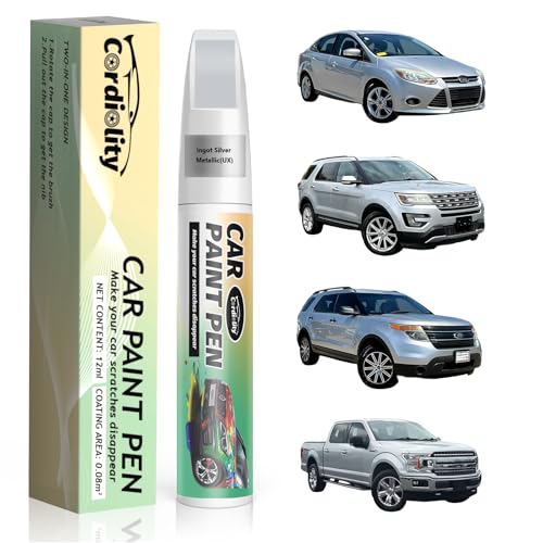 Image of Car Touch Up Paint Ingot Silver Metallic(UX) for Ford, Color Accurate Car Scratch Repair Remover Pen Fix Auto Paint Chips and Nicks