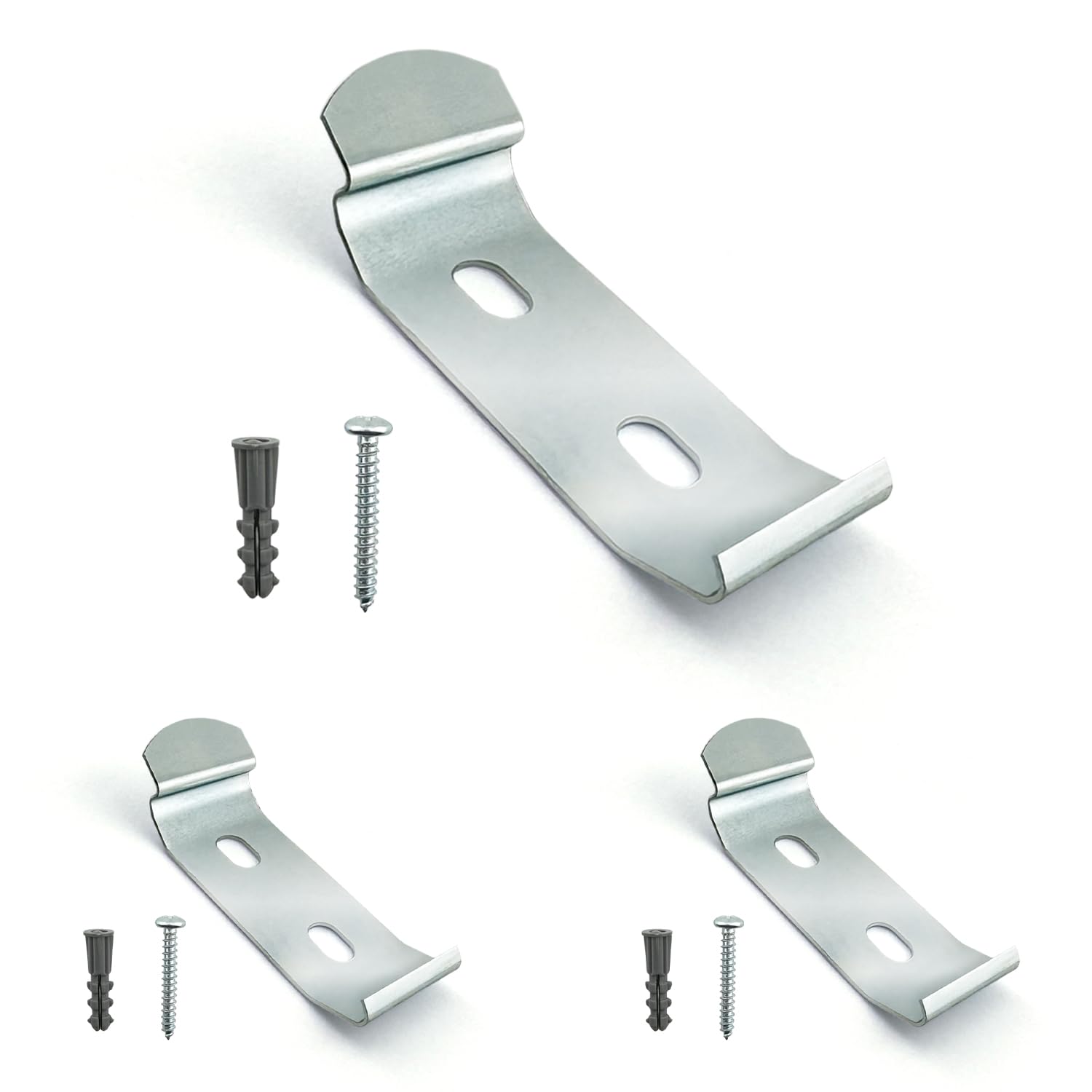 Amazing Drapery Hardware Vertical Blind Bracket Clips for 1-15/16 Inch Headrail with Mounting Screws and Plugs - 3 Pack