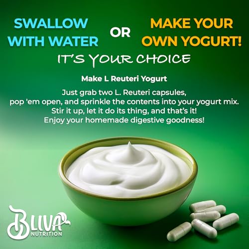 Image of BLIVA Lactobacillus Reuteri Capsules - L Reuteri - 50 Billion CFU per Serving - Highest CFU Count L Reuteri Supplement - 90 Capsules