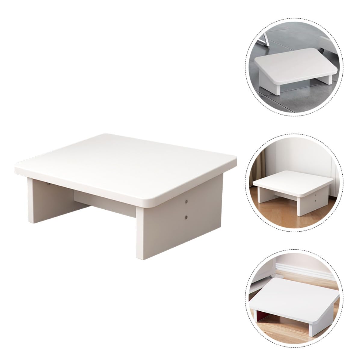 BETOOKY Sgabello Poggiapiedi in Legno Naturale 30 Cm Antiscivolo, Sedile Ergonomico Inclinato per Ufficio e Casa, Poggiapiedi da Scrivania per Adulti Supporto Comfort
