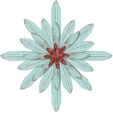 aboxoo Metal Flower Colorful Art Wall Sculptures for Home Outdoor Indoor Decoration Ornaments Bathroom Living Room Bedroom or Porch Patio Garden Fence 13inch… Cover