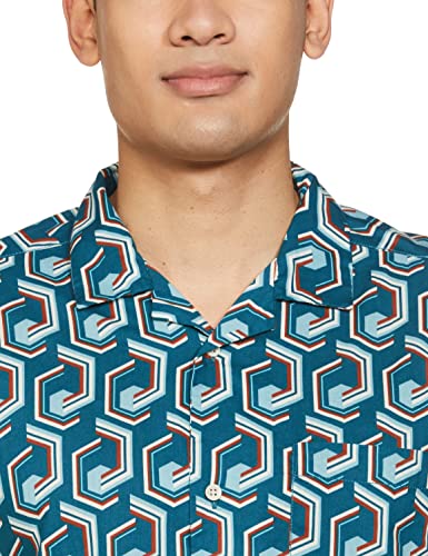 Image of Max Men Geometric Print Slim Fit Resort Shirt