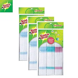 Scotch-Brite Fibre Kitchen Towel (Multicolour, Pack of 3) (H18-6039)