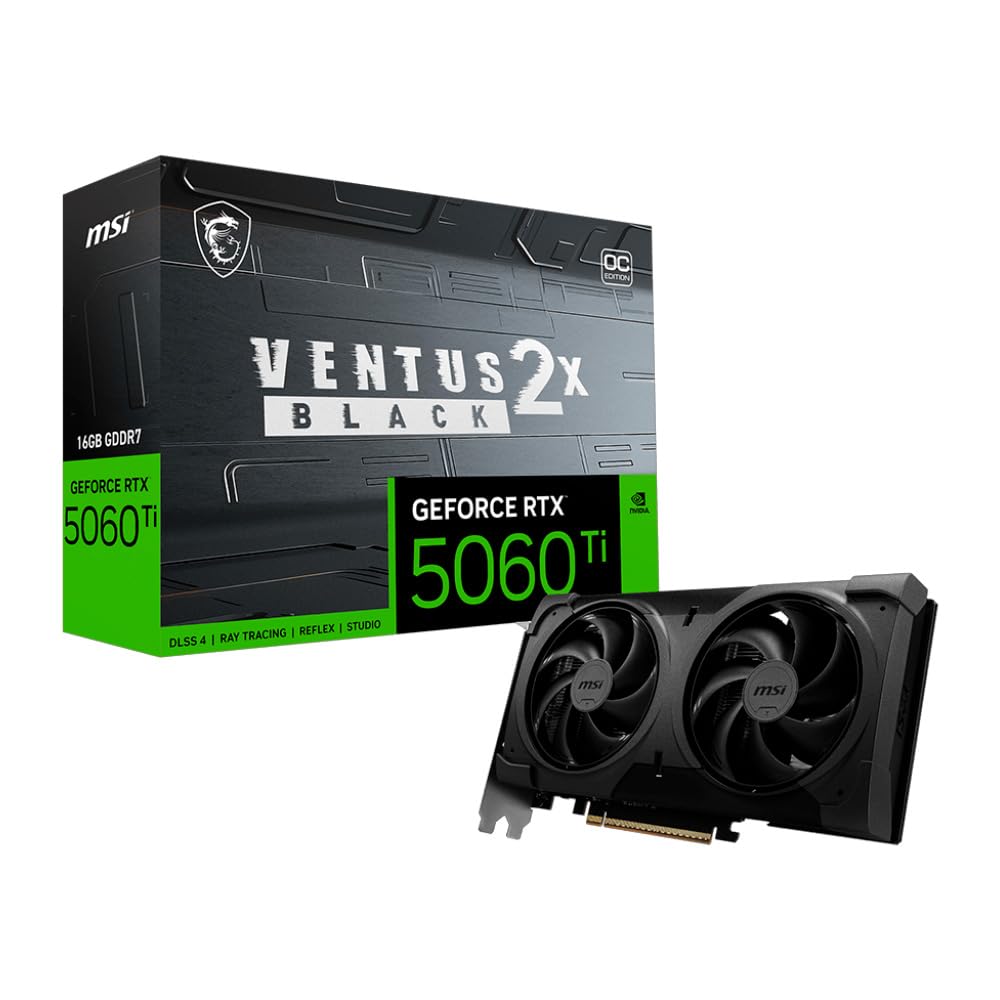 GPU NV RTX5060TI 16GB GDDR7 128BITS VENTUS 2X OC BLACK PLUS MSI