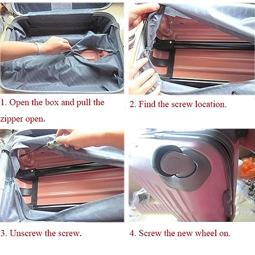 2pieces Trolley Casters Replacement Heavy Duty Roller Wheel for Luggage Box Suitcase 360 Degree Swivel kit SilentWheel4