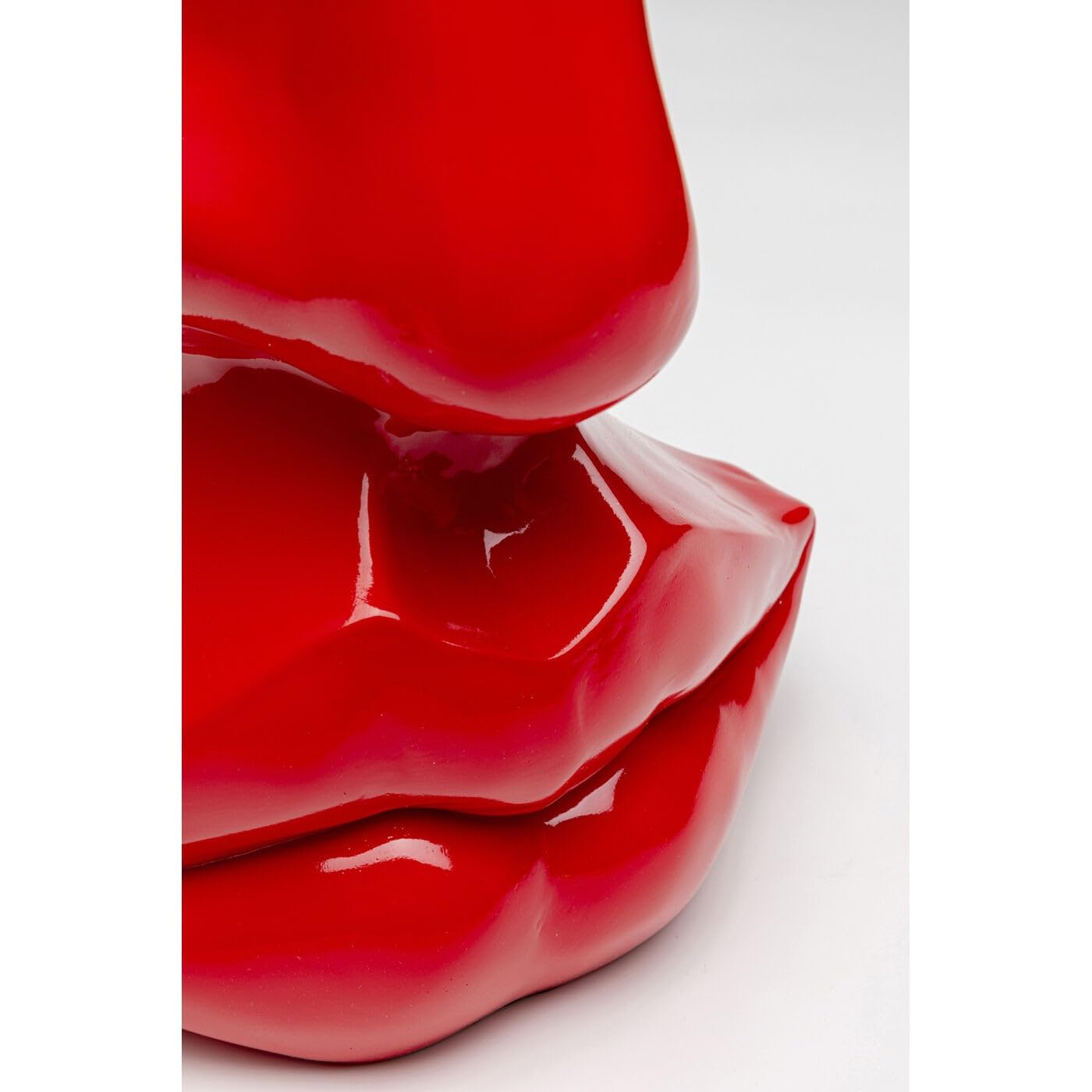 Kare Objet de décoration design Hot Lip Blanc/rouge Accessoire d'intérieur Motif lèvres 26 x 21 x 14 cm (H x l x P