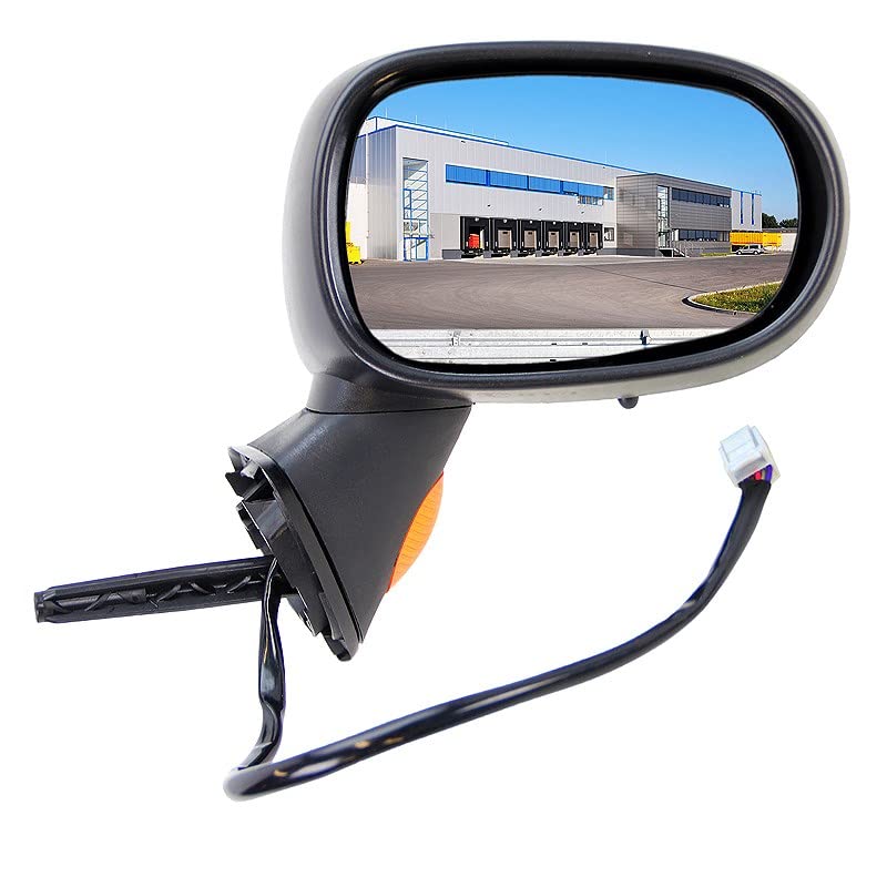 BESTPRICE 1x Elektrischer Außenspiegel rechts beheizbar mit Temperatursensor Seitenspiegel konvex Kompatibel mit RENAULT MODUS/GRAND MODUS (F/JP0_)