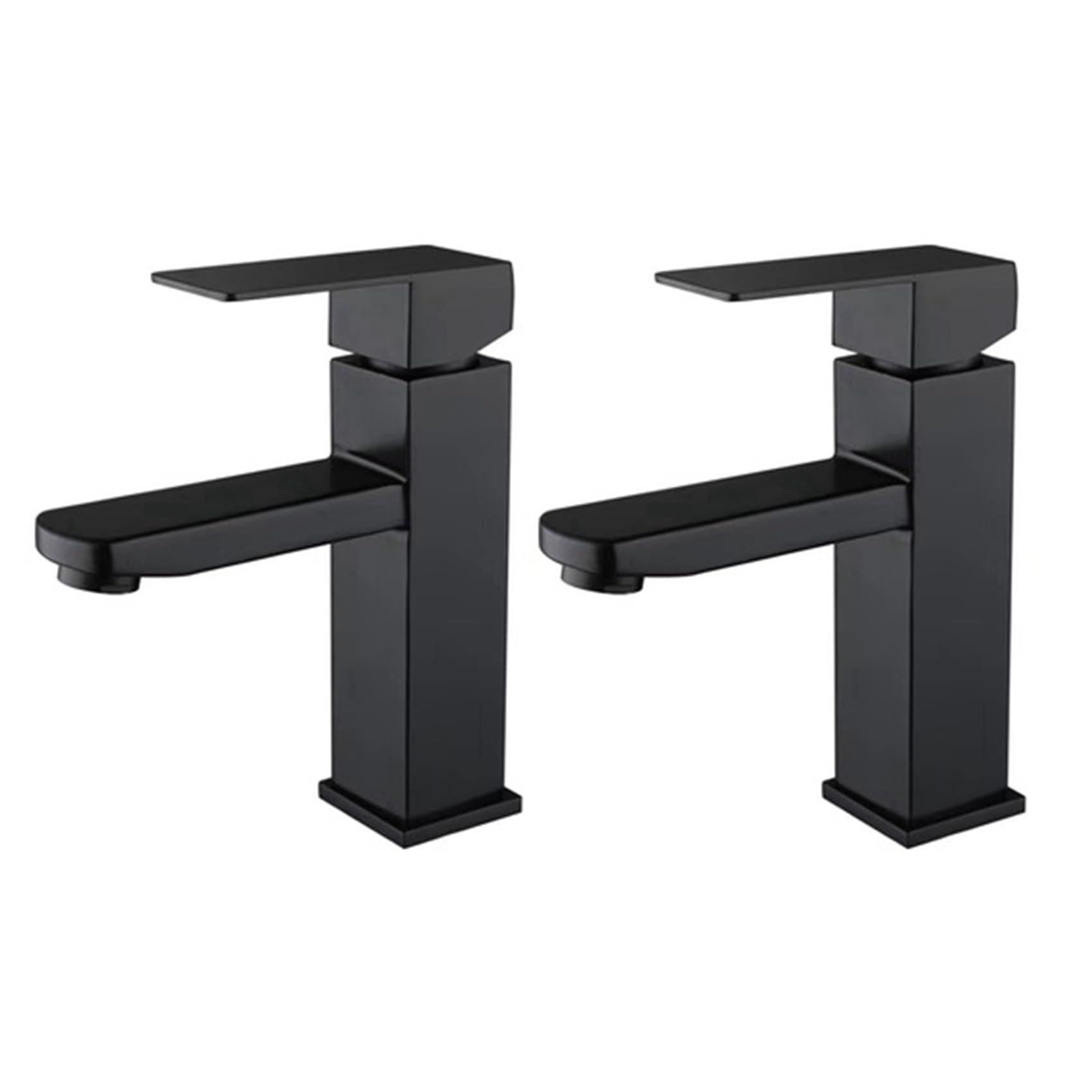 Jnchdghwa Black 2X Bathroom Sink Faucet, Hot And Cold Water Basin Faucet, Matte
