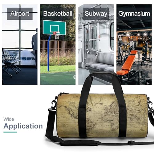 Duffel bag de camping carte rétro résistant et multifonction