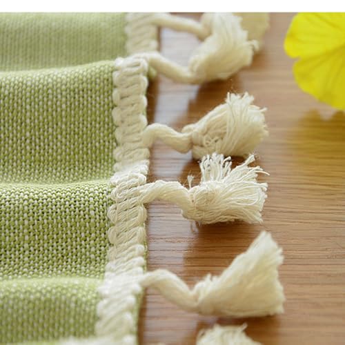 Nappe ronde 90 cm brodée en coton lin gris clair pour table chic - 5