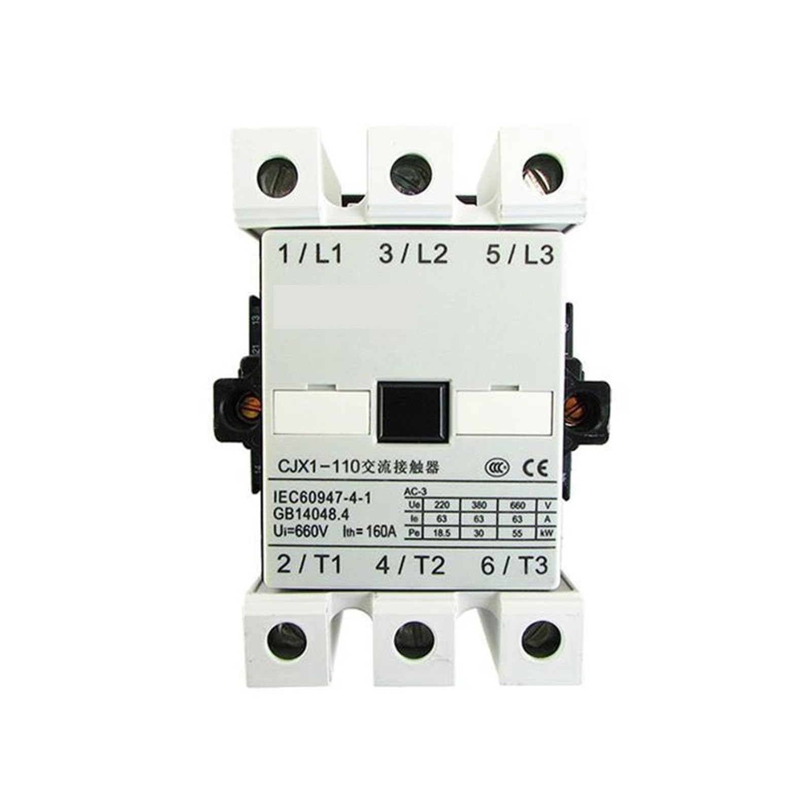 Contacteur CA CJX1-110/22 pour circuit moteur triphasé 50Hz 220V