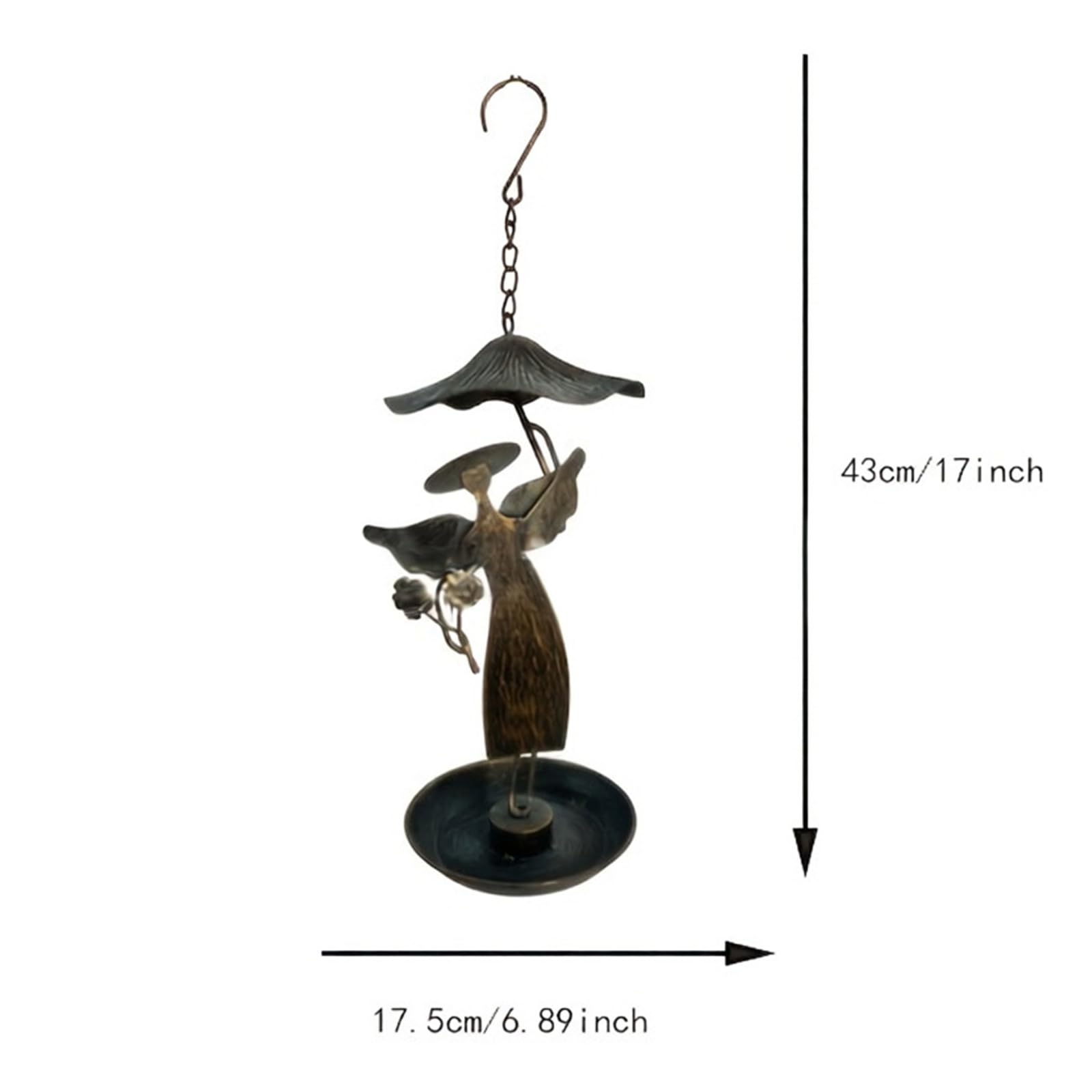 Mangiatoia per uccelli sospesa Porta cibo da esterno resistente agli agenti atmosferici Decorazione del giardino Arte creativa Mangiatoia per uccelli portatile sospesa