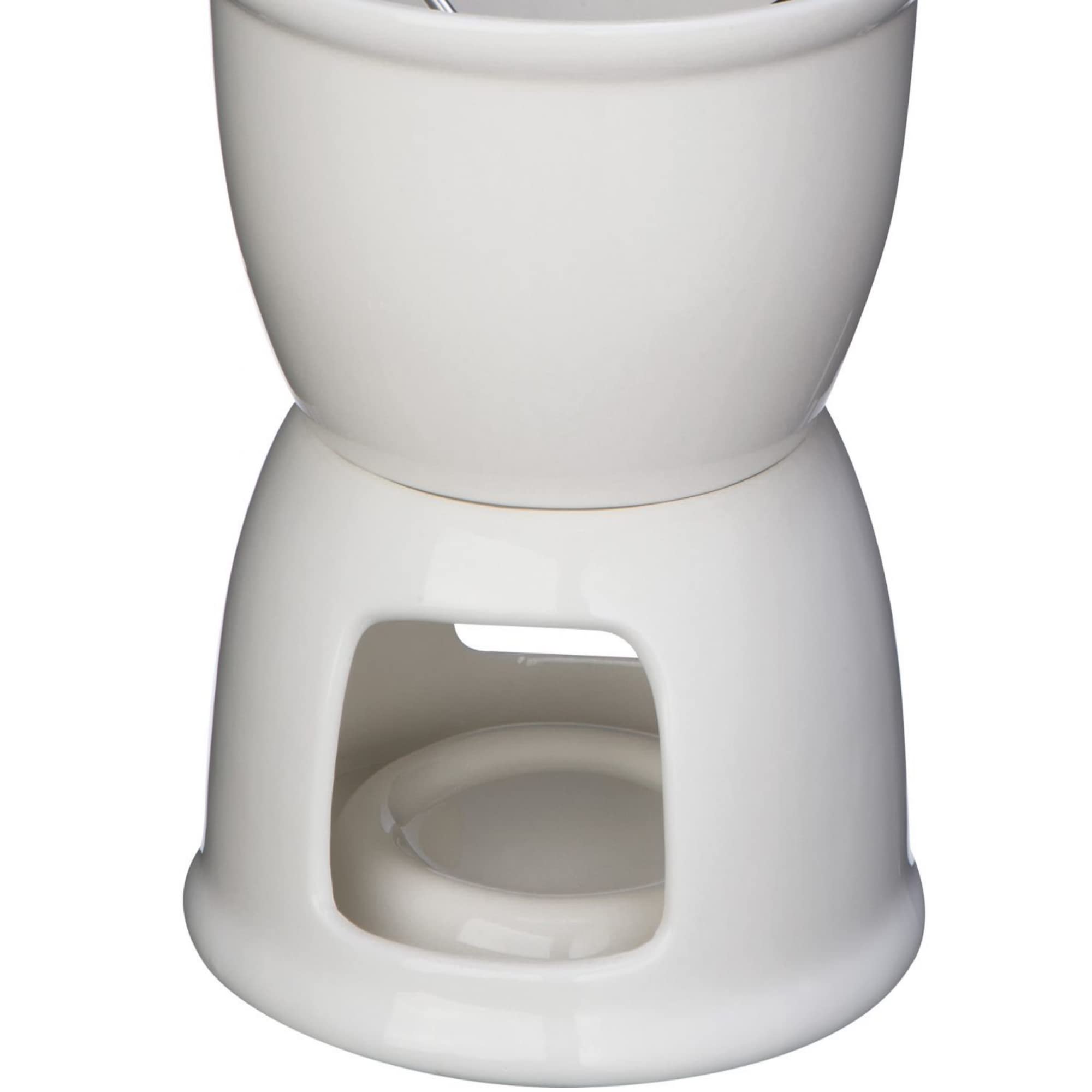 noTrash2003 Tazza per fonduta di cioccolato in porcellana con 2 forchette in confezione regalo – Set fonduta con posate
