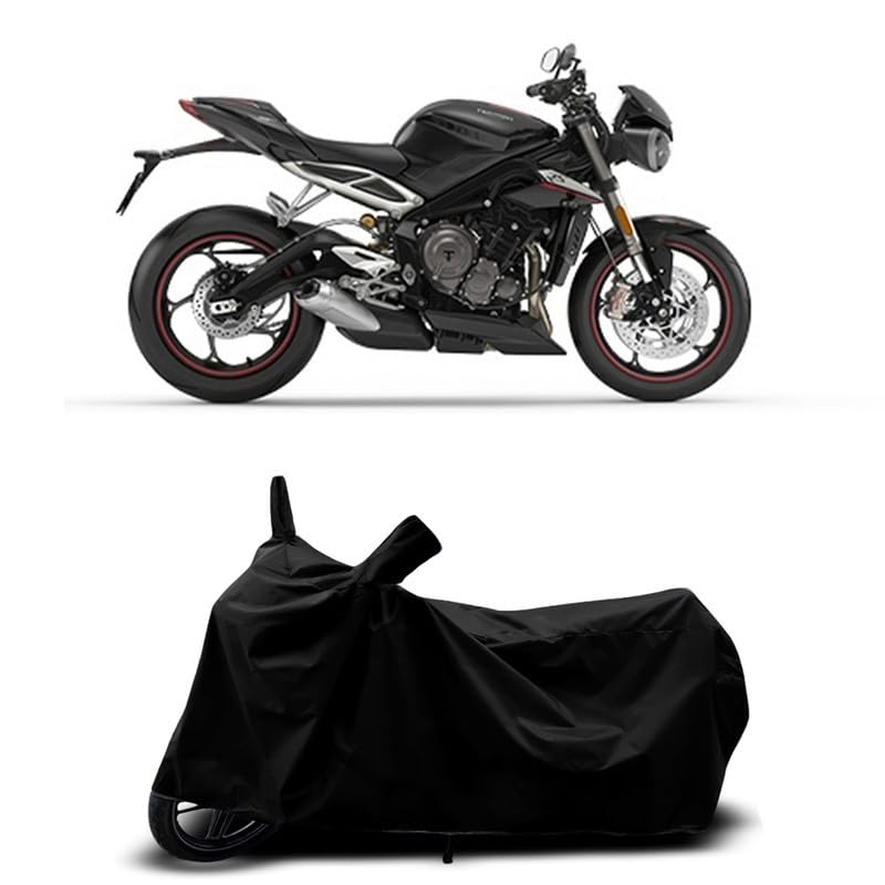 Image of DUFFEL-All Two Wheeler Bike /Scooty Body Cover Used for Triumph Street Triple RS Heat Protectio /Water Resistance /UV-Rays /Birds Dropping /Scratchproof /Dust Proof /Waterproof All Variants [Black]