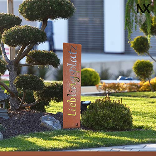 tradeNX "Lieblingsplatz-Gartenstecker aus Metall in Edelrostoptik – Wetterfestes Gartenschild – Gartendekoration im Vintage-Look - Image 8