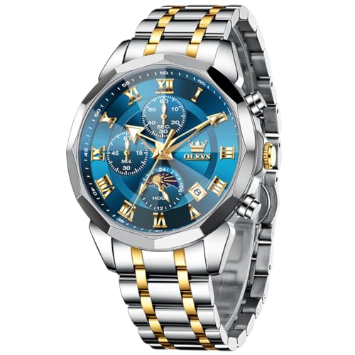 Image of OLEVS Men Watch Business Dress Diamond Luxury Watch Luminous Easy to Read Date Waterproof Stainless Steel Quartz Analog Simple Dress Watch