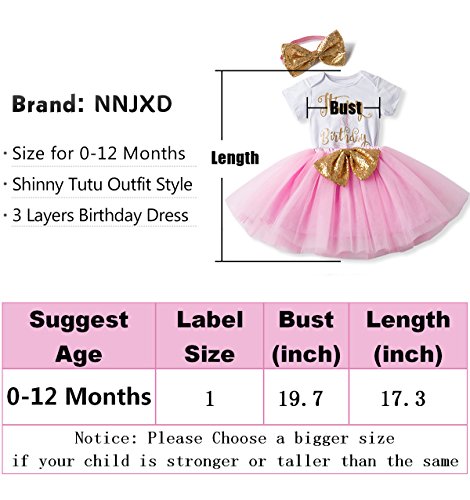 NNJXD Ragazza Neonata è il Mio 1 ° Compleanno 3
